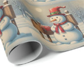 Christmas Snowman and Mailbox Illustration  Geschenkpapier (Rolleneckpunkt)