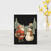 Christmas Snowman And Santa He Was Made Snow  Karte (Gelbe Blume)