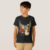 Christmas Snowman And Santa He Was Made Snow  T-Shirt (Vorne ganz)