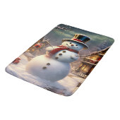 Christmas Snowman Bath Mat Badematte (Schrägansicht)