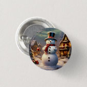 Christmas Snowman Button (Vorne & Hinten)