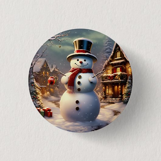 Christmas Snowman Button (Vorderseite)