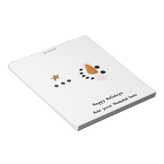 Christmas Snowman Candy Bar Wrapper Gastgeschenk Notizblock (angewinkelt)