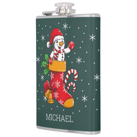 Christmas Snowman Candy Cane Flachmann (Links)