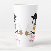 Christmas Snowman Cartoon Personalized Hot Cocoa Milchtasse (Vorderseite)
