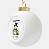Christmas Snowman Ceramic Ornament (Rechts)