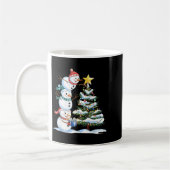 Christmas Snowman Christmas Tree Funny Snowman Lov Kaffeetasse (Links)