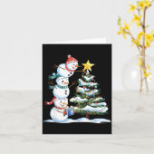 Christmas Snowman Christmas Tree Funny Snowman Lov Karte (Gelbe Blume)