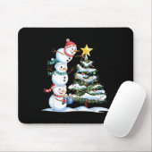Christmas Snowman Christmas Tree Funny Snowman Lov Mousepad (Mit Mouse)