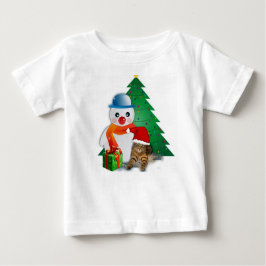 Christmas Snowman Cotton Baby Shirt