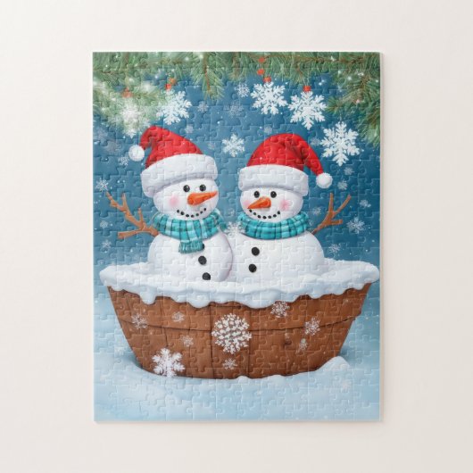 Christmas Snowman Couple Puzzle (Vertikal)