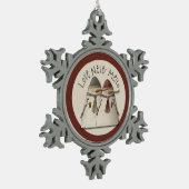Christmas Snowman Couple Schneeflocken Zinn-Ornament (Links)