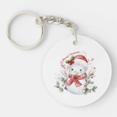 "Christmas Snowman Delight Acrylic Keychain Schlüsselanhänger (Vorderseite)