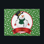 Christmas Snowman Doormat Fußmatte<br><div class="desc">Diese Türmatte wird in einem festlichen Weihnachtsschneemobil-Print-Design gezeigt. Passen Sie dieses Objekt an oder kaufen Sie,  wie es ist. Bild</div>