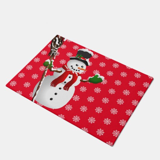 Christmas Snowman Doormat Fußmatte (Schrägansicht)
