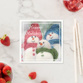 Christmas Snowman Family Party Serviette (Beispiel)