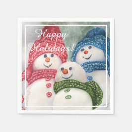 Christmas Snowman Family Party Serviette