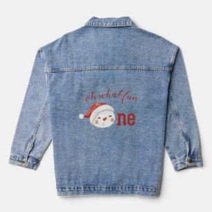 Christmas Snowman First Birthday Baby Jeansjacke