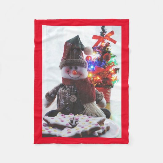 CHRISTMAS SNOWMAN FLEECEDECKE (Vorderseite)