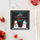 Christmas Snowman Gender Reveal Napkins Serviette (Beispiel)