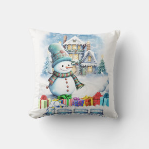 CHRISTMAS SNOWMAN GIFTS AND TOY TRAIN KISSEN