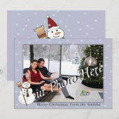 Christmas Snowman Gruß Feiertagskarte (Vorne/Hinten)