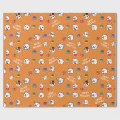 Christmas Snowman Happy Holidays Orange Geschenkpapier (Flach)