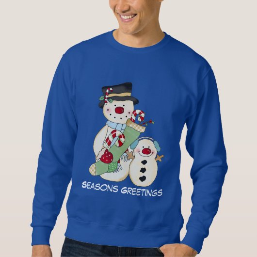Christmas Snowman Holiday mens Sweatshirt (Vorderseite)
