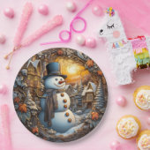 Christmas Snowman Holiday Pappteller (Party)