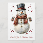 Christmas Snowman Holiday Party Invitation Einladung (Vorderseite)