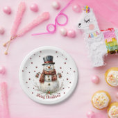 Christmas Snowman Holiday Party Pappteller (Party)