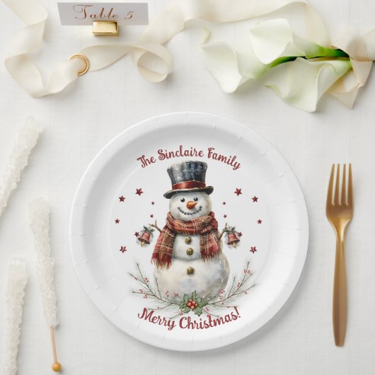 Christmas Snowman Holiday Party Pappteller (Hochzeit)