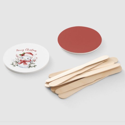 Christmas Snowman Holiday Set of Fans Fächer (Non-assembled)