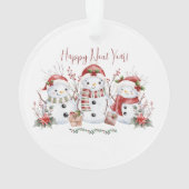 Christmas Snowman Holiday With Name Ornament (Rückseite)