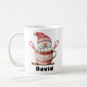 Christmas Snowman Hot Cocoa Candy Cane Marshmallow Kaffeetasse (Links)