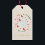 Christmas Snowman Hugs Liebe Kisses Geschenkanhänger<br><div class="desc">Diese Weihnachtsgeschenktafeln haben einen fröhlichen Schneemann. Personalisieren Sie sie mit Ihrem Namen.</div>