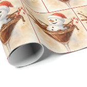 Christmas Snowman In a Chocolate Martini Geschenkpapier (Rolleneckpunkt)
