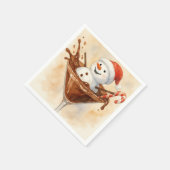 Christmas Snowman In a Chocolate Martini Serviette (Ecke)
