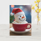Christmas Snowman In Hot Cocoa Karte (Gelbe Blume)