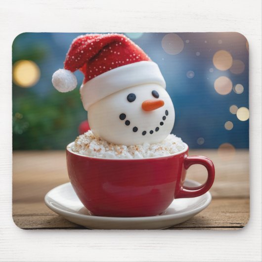 Christmas Snowman In Hot Cocoa Mousepad (Vorne)