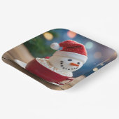 Christmas Snowman In Hot Cocoa Pappteller (Gewinkelt)