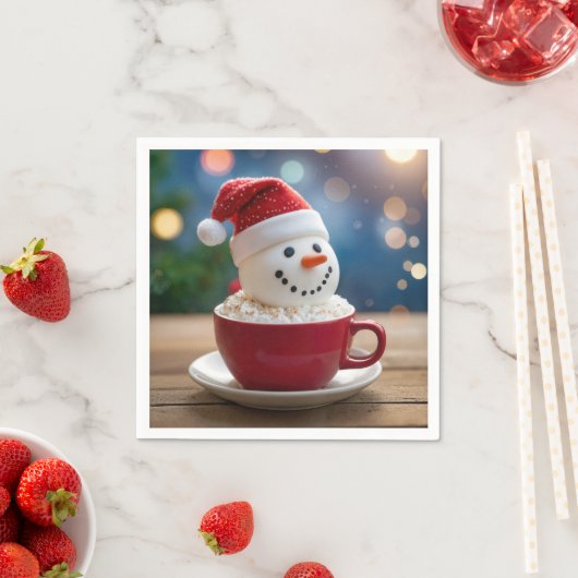 Christmas Snowman In Hot Cocoa Serviette (Beispiel)