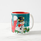 Christmas Snowman Initial Letter Monogram Tasse (VorderseiteRechts)