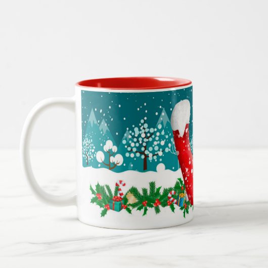 Christmas Snowman Initial Letter Monogram Tasse (Links)