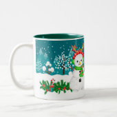 Christmas Snowman Initial Letter Monogram Tasse (Links)