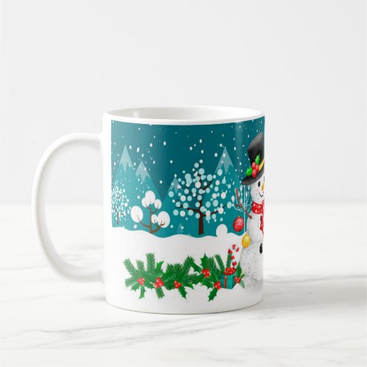 Christmas Snowman Initial Letter Tasse (Links)