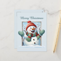 Christmas snowman kids add text watercolor Holiday