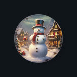 Christmas Snowman Magnet<br><div class="desc">Weihnachtsschneemagnet</div>
