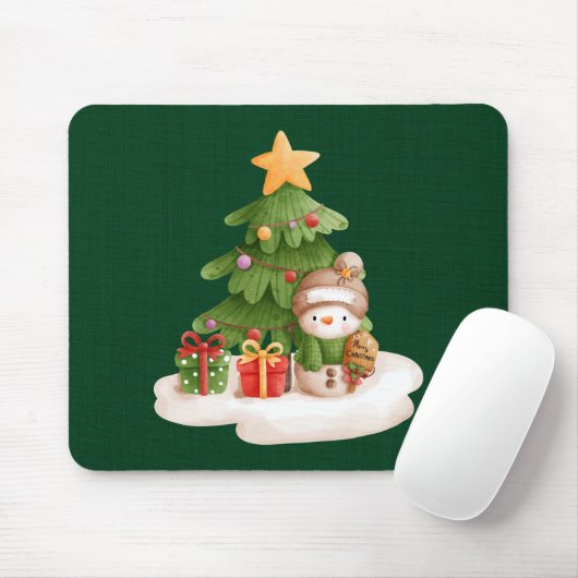 Christmas Snowman Mouse Pad Mousepad (Mit Mouse)