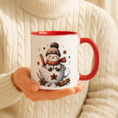 Christmas Snowman Mug, Hot Cocoa Festive Winter Ar Tasse